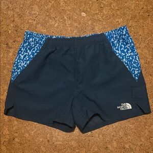 The North Face Navy and Blue Patterned Shorts